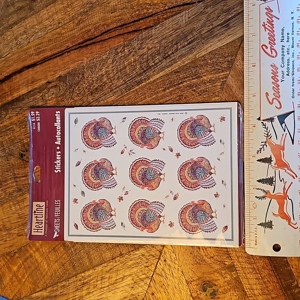 Heartline by Hallmark Thanksgiving Turkey stickers sealed